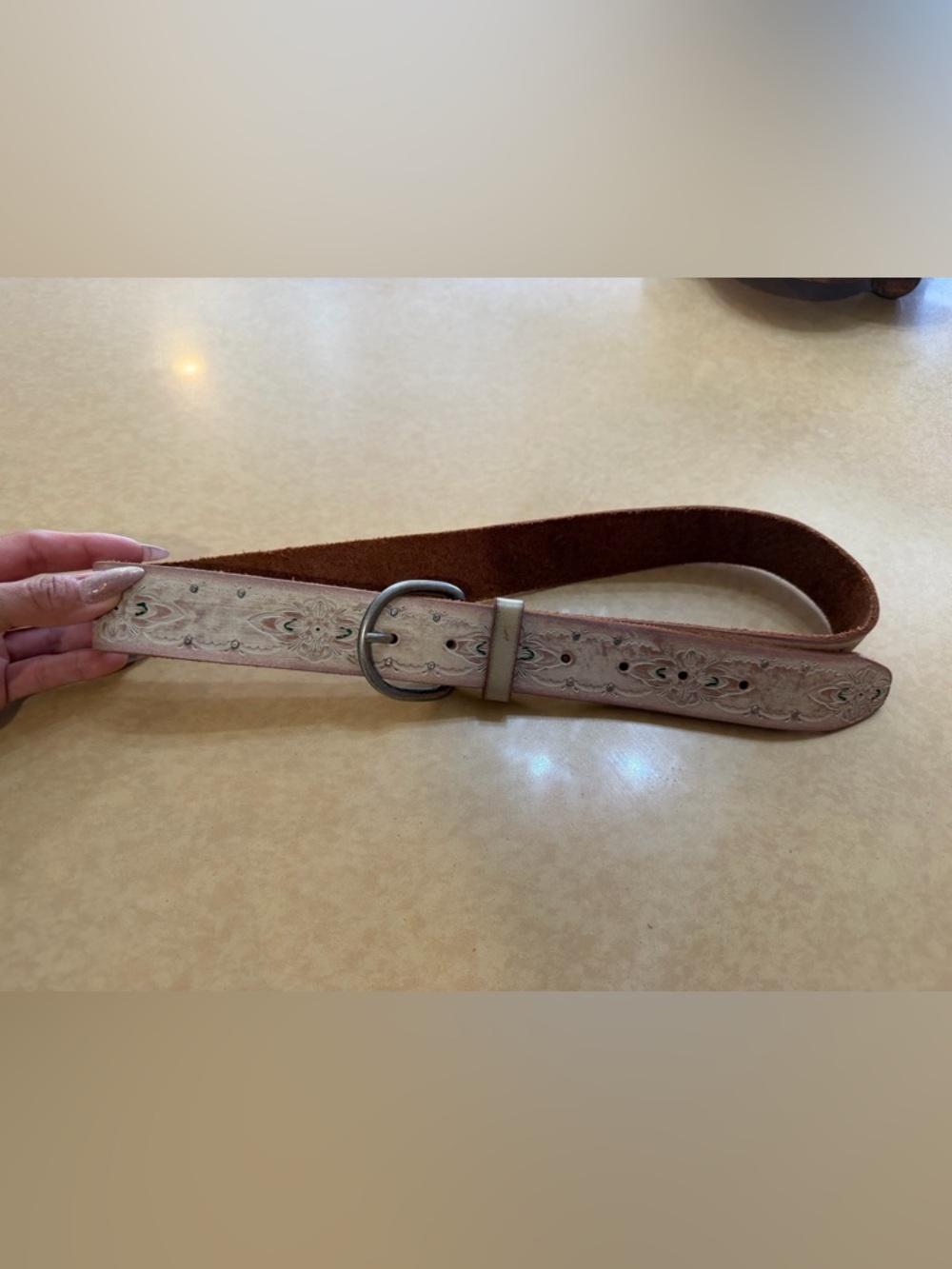 American Eagle Outfitters Western Leather Belt Studded Colored 02/14